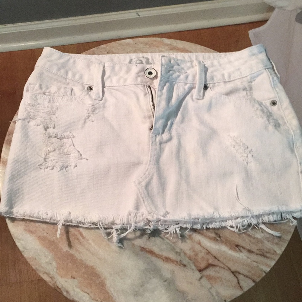 White jean skirt